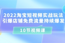 2022淘宝短视频实战玩法：引爆店铺免费流量持续爆发-副业网