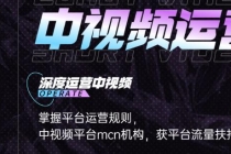0基础5天学会中视频创作，深度运营中视频，掌握平台运营规则-副业网