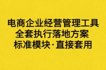 外面卖198·电商企业经营管理工具：全套执行落地方案 标准模块·直接套用-副业网