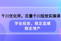 千川优化师，巨量千川投放实操课，学会投放，稳定直播，稳定增产-副业网