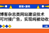 博客杂志类网站建设技术，可对接广告，实现纯被动收益-副业网