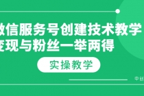 微信服务号创建技术教学，变现与粉丝一举两得-副业网
