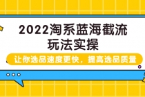 2022淘系蓝海截流玩法实操：让你选品速度更快，提高选品质量-副业网