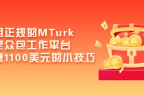 利用正规的MTurk微型众包工作平台，月赚1100美元的小技巧-副业网