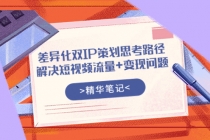 差异化双IP策划思考路径，解决短视频流量+变现问题-副业网