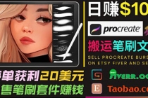 搬运出售Procreate笔刷文件赚钱，每单20美元，轻松日赚100美元-副业网