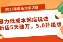 2022年最新淘系店群暴力低成本起店玩法：新店5天破万，5.0升级版！-副业网
