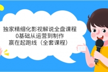 独家精细化影视解说全盘课程，0基础从运营到制作，赢在起跑线-副业网