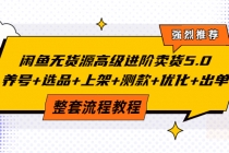 闲鱼无货源高级进阶卖货5.0，养号+选品+上架+测款+优化+出单整套流程教程-副业网