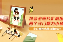 抖音老照片扩展出的两个冷门暴力小项目，小白照抄也能日撸500+-副业网