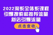 2022淘系全体系课程：引爆搜索和推荐流量，新店引爆流量-副业网