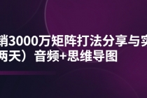 某线下培训：月销3000万矩阵打法分享与实操音频+思维导图-副业网