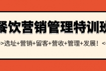 餐饮营销管理特训班：选址+营销+留客+营收+管理+发展！-副业网