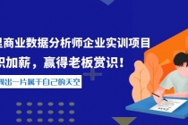 《阿里商业数据分析师企业实训项目》升职加薪，赢得老板赏识！-副业网
