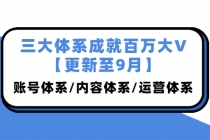 三大体系成就百万大V【更新至9月】，账号体系/内容体系/运营体系 (26节课)-副业网