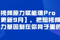 短视频原力赋能课Pro【更新9月】，把短视频能力基因刻在你骨子里的课-副业网