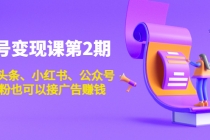 账号变现课第2期，今日头条、小红书、公众号，1000粉也可以接广告赚钱-副业网