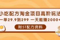 小吃配方淘金项目高阶玩法：一单29.9到299 一天能赚2000+【附5T配方资料】-副业网