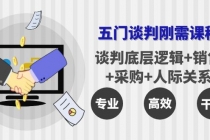五门企业谈判刚需课程：谈判底层逻辑+销售+采购+人际关系，一次讲透-副业网