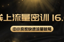 2022秋秋线上流量密训16.0：包含 暴力引流10W+中小卖家流量破局技巧 等等！-副业网