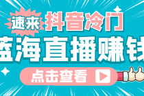 最新抖音冷门简单的蓝海直播赚钱玩法，流量大知道的人少，可做到全无人直播-副业网