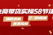电商带货实操58节课，爆款选品，豆荚投放，0-1的搭建-副业网