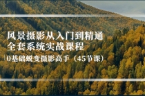 风景摄影从入门到精通-全套系统实战课程：0基础蜕变摄影高手-副业网