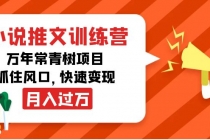 小说推文训练营，万年常青树项目，抓住风口，快速变现月入过万-副业网