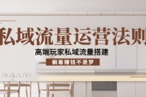 私域流量运营法则，高端玩家私域流量搭建，躺着赚钱不是梦！-副业网