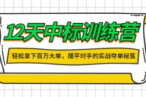 12天中标训练营：轻松拿下百万大单，摆平对手的实战夺单秘笈！-副业网