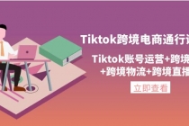 Tiktok跨境电商通行证2.0，Tiktok账号运营+跨境支付+跨境物流+跨境直播等-副业网