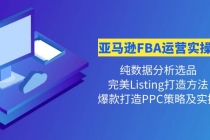 亚马逊FBA运营实操课 纯数据分析选品+完美Listing打造+爆款打造PPC策略实操-副业网