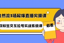 自然流3场起爆直播实操课：双标签交互拉号实战系统课-副业网
