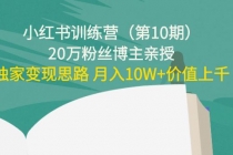 小红书训练营20万粉丝博主亲授：独家变现思路 月入10W+价值上千-副业网