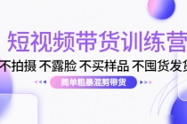短视频带货训练营：不拍摄 不露脸 不买样品 不囤货发货 简单粗暴混剪带货-副业网