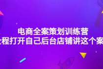 电商全案策划训练营：全程打开自己后台店铺讲这个案例-副业网