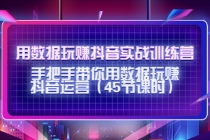 用数据玩赚抖音实战训练营：手把手带你用数据玩赚抖音运营-副业网