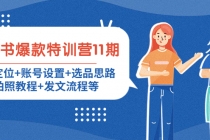 小红书爆款特训营11期：人设定位+账号设置+选品思路+拍照教程+发文流程等-副业网