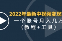 2022年最新中视频变现最稳最长期的项目，一个账号月入几万-副业网