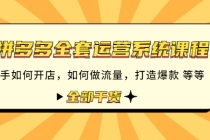 拼多多全套运营系统课程：新手如何开店 如何做流量 打造爆款 等等 全部干货-副业网