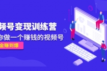 《视频号变现训练营》带你做一个赚钱的视频号，佣金赚到爆！-副业网
