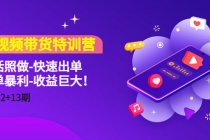短视频带货特训营听话照做-快速出单-简单暴利-收益巨大！-副业网