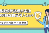 短视频带货爆单实操：1000粉丝稳定月入1w+一台手机可操作-副业网