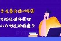 抖音流量实操训练营：百万粉丝讲师带你从小白到进阶操盘手！-副业网