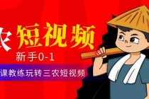 三农短视频从0~1运营课：30节实操课教练玩转三农短视频-副业网