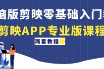 电脑版剪映零基础入门教程+剪映APP专业版课程-副业网