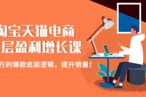 淘宝天猫电商七层盈利增长课：月入N万的爆款底层逻辑，提升销量！-副业网