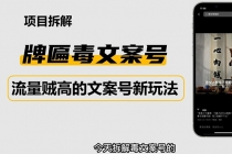 2023抖音快手毒文案新玩法，牌匾文案号，起号快易变现-副业网