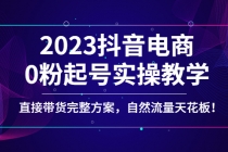 2023抖音电商0粉起号实操教学，直接带货完整方案，自然流量天花板-副业网