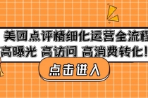 美团点评精细化运营全流程：高曝光 高访问 高消费转化！-副业网